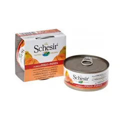کنسرو سگ طعم مرغ و پاپایا Schesir