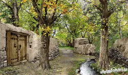 نخ و نقشه تابلو فرش کوچه باغ زیبا - 3643