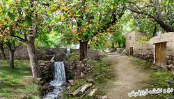 نخ و نقشه تابلو فرش کوچه باغ زیبا - 3689
