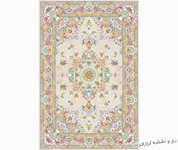 نخ و نقشه فرش قالیچه زیر پایی طرح گل فرنگ - 839