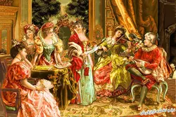 نخ و نقشه تابلو فرش مجلس موسیقی - 2059