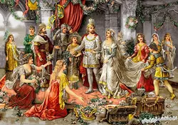 نخ و نقشه تابلو فرش تاجگذاری حضرت سلیمان - 5939