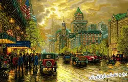 نخ و نقشه تابلو فرش خیابان نیویورک - 3720