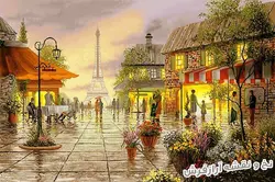 نخ و نقشه تابلو فرش دستباف خیابان شانزلیزه - 2507