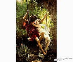 نخ و نقشه تابلو فرش آدم و حوا - 2036