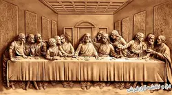 نخ و نقشه تابلو فرش دستباف تندیس شام آخر - 3476