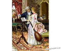 نخ و نقشه بافت تابلو فرش عشق موزون - 2035