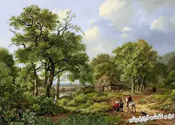 نخ و نقشه تابلو فرش طرح منظره زیبا - 2381