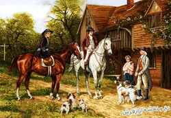 نخ و نقشه آماده بافت تابلو فرش طرح شکارچی - 1873