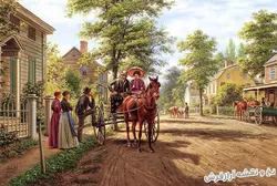 نخ و نقشه تابلو فرش طرح کالسکه سوار - 1872