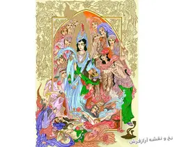 نخ و نقشه تابلوفرش طرح مینیاتور حضرت یوسف (ع) - 3075