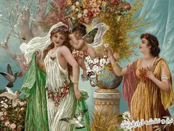 نخ و نقشه تابلو فرش طرح فرشته آسمانی - 1823