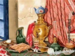 نخ و نقشه تابلو فرش طرح زندگی سنتی - 2033