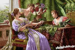 نخ و نقشه تابلو فرش طرح جواهر فروش - 1913