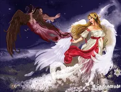 نخ و نقشه تابلو فرش طرح فرشته - 3263