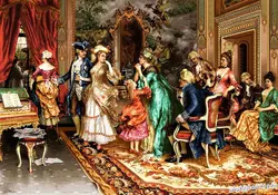 نخ و نقشه تابلو فرش طرح بدرقه پاسور باز با رنگبندی جدید - 2082