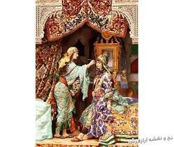 نخ و نقشه آماده تابلو فرش طرح آرایش سنتی - 1835