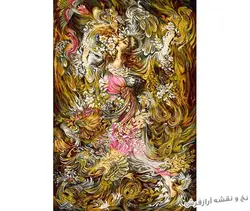 نخ و نقشه آماده تابلوفرش مینیاتور طرح بوی بهار - 3062