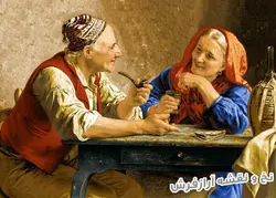 نخ و نقشه تابلو فرش دستباف طرح عشق پیری کد 1800