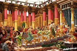 نخ و نقشه تابلو فرش طرح قصر حضرت سلیمان - 1931