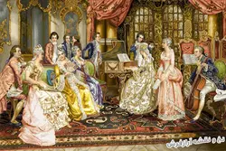 نخ و نقشه تابلو فرش مجلسی طرح بزم موسیقی - 1767