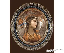 نخ و نقشه تابلو فرش طرح تابلو چهره دختر ایرانی - 3227