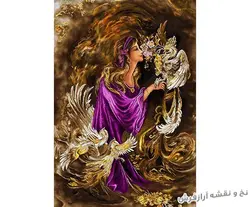 نخ و نقشه آماده تابلو فرش طرح مینیاتور رایحه - 3043