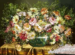 نخ و نقشه آماده تابلو فرش طرح گل وحشی - 1020