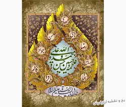 نخ و نقشه آماده بافت تابلو فرش طرح اسما ائمه - 245