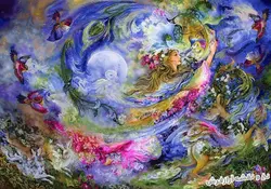 نخ و نقشه تابلو فرش طرح مینیاتور استاد فرشچیان - 3020