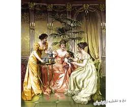 نخ و نقشه آماده بافت تابلو فرش سه خواهر - 1738