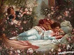 نخ و نقشه تابلوفرش طرح معاشقه پنهان - 1737