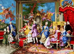 نخ و نقشه بافت تابلو فرش طرح بدرقه پاسور باز - 1714