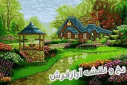 نخ و نقشه تابلو فرش طرح آموزشی منظره خیابان - 105