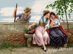 نخ و نقشه آماده تابلو فرش طرح کلاسیک نجوا - 1705