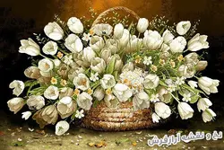 نخ و نقشه تابلو فرش سبد گل لاله - 5620
