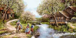 نخ و نقشه تابلو فرش طرح رودخانه زیبا - 2336