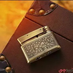 فندک بنزینی چیف درب اتوماتیک طرح گل و گیاه - Chief Lighter