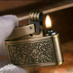 فندک بنزینی چیف درب اتوماتیک طرح گل و گیاه - Chief Lighter