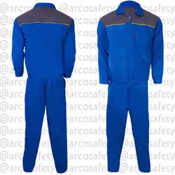 لباس کار ایران خودرو آبی طوسی با نوار مغزی