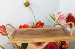 سینی چوبی دسته کنفی - فروشگاه اینترنتی صنایع دستی آردا کالا