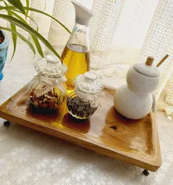 سینی چوبی پایه فلزی - فروشگاه اینترنتی صنایع دستی آردا کالا