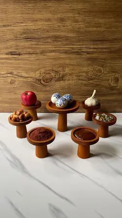 ظروف چوبی پایه دار هفت سین 7پارچه - فروشگاه اینترنتی صنایع دستی آردا کالا