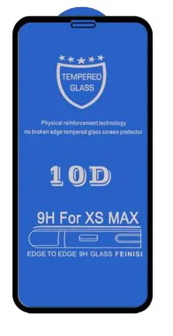 گلس 10d آیفون XS MAX مشکی