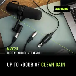 کارت صدا شور Shure MVX2U XLR-to-USB  Phantom Power