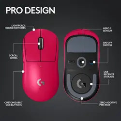 موس گیمینگ بی سیم Logitech G Pro x Superlight 2 - صورتی
