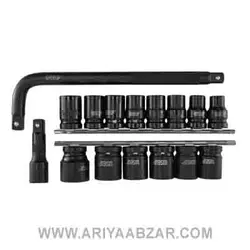 ست آچار بکس شانزده پارچه یک دوم wiseup کد 070204
