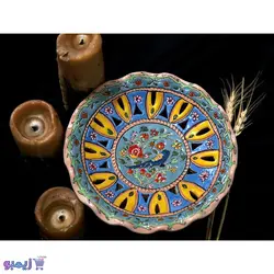 ظرف شیرینی‌خوری پایه‌دار میناکاری