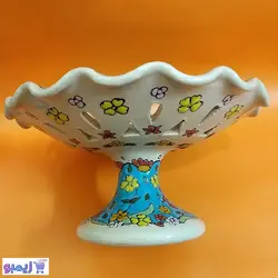 ظرف شیرینی‌خوری پایه‌دار میناکاری