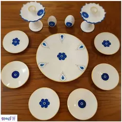 ظروف 7سین سفالی مدل چشم نظر